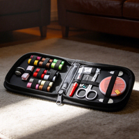 JP Kit d'outils de couture ménagers portables 10 pièces à la mode ensemble de couture en cuir de forme carrée en tissu