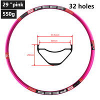 Accessoires de vélo de montagne 26/27,5/29 pouces, 32 trous, double couche, alliage d'aluminium haute résistance, anneau de frein à disque AH, largeur 30 mm