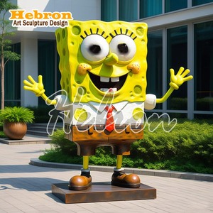 Estatua de Dibujos Animados Personalizada, Escultura de Fibra de Vidrio, Escultura de <span class=keywords><strong>Bob</strong></span> <span class=keywords><strong>Esponja</strong></span>, Estatua de Resina para Decoración - Product Image 4
