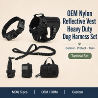 Harnais pour animaux de compagnie, harnais tactique réfléchissant pour chien, ensemble laisse, harnais d'entraînement pour animaux de compagnie en nylon résistant