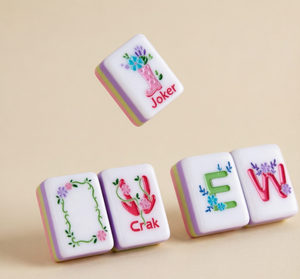 Set di Mahjong Americano OMM in Acrilico, Design Miss Darling Rosa Floreale, Ecologico, Portatile, Premium per Bambini, per Casa - Product Image 4