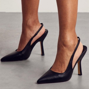 Lady's Daily Shoes Work <b>Pumps</b> Back Strap Solid Pointy Toe Shoes Summer Spring Dress Shoes Thin High Heels Size 43 - Product Image 5