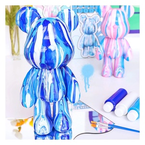 TikTok Trending White Resin Kit Cloud <strong>Bear</strong> DIY Fluid <strong>Bear</strong> Embryo Paint Fluid Folk Art <strong>Statue</strong> Model <strong>Bear</strong> in Animal Color Box - Product Image 4