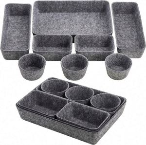 Drawer Organizers Bins Felt Storage Bin Office Organizer Shallow <b>Small</b> Desk Organizer Trays <b>Draw</b> Dividers Gifts - Product Image 1