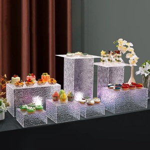 케이크 디저트 디스플레이 스탠드 받침대 아크릴 라운드 실린더 주각 결혼식 파티를위한 표시 - Product Image 4