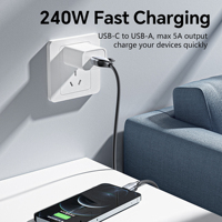 Cable de Carga Rápida Magnético 3 en 1 USB-C PD de 240W con Cubierta de Nailon Trenzado para iPhone 17/16/15, Cámara, Auto y Computadora