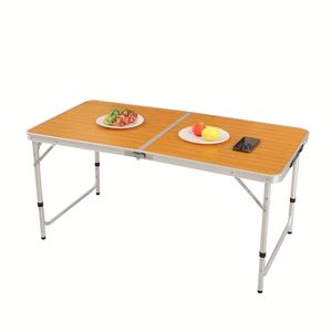 Table de pique-nique pliante moderne en aluminium pour extérieur, hauteur réglable, mobilier léger pour patio, balcon, jardin, salon, événements - Product Image 3