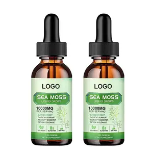 Custom Label Organic Sea Moss Drops Vegan Organic Vitamin Seamoss Liquid Drops Irish Sea Moss Weight Loss Detox Cleanse Drops