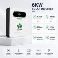 Vente en gros d'onduleurs solaires triphasés 4kW 6kW, onduleurs hybrides connectés au réseau avec batterie au lithium, sortie AC simple