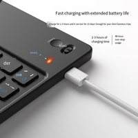 Keyboard Mini Ultra Tipis Lipat Nirkabel BT Isi Ulang Portabel Ukuran Penuh Mendukung 3 Perangkat Tablet Ponsel