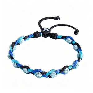 Correa Ajustable para Perro de Paracord con Cuentas de Piedra Volcánica, Diseño Geométrico, Simple y Elegante, Accesorio para Mascotas, Origen Yiwu - Product Image 3