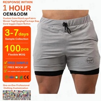 Fabricante de poliéster de doble capa sublimación en blanco entrepierna entrenamiento correr personalizado para hombre gimnasio hasta la rodilla pantalones cortos de malla de 5 pulgadas