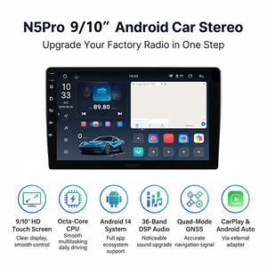 เครื่องเสียงรถยนต์ 2Din Android Stereo 9 นิ้ว ระบบนำทางสากล 32GB 64GB วิทยุ FM หน้าจอสัมผัส เครื่องเล่น DVD มัลติมีเดีย Carplay - Product Image 2
