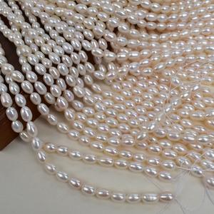 Perles de riz blanches naturelles d'eau douce de 6 mm, économiques, perles en vrac pour la fabrication de bijoux faits main, accessoires de bricolage - Product Image 4