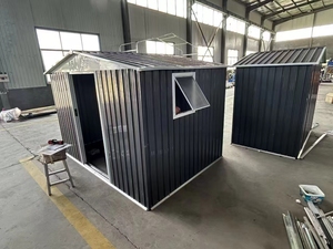Sala de herramientas de almacenamiento de jardín al aire libre 8*10 pies casa móvil prefabricada garaje gazebos techo de metal de aluminio al aire libre poste cobertizo de Granero - Product Image 4
