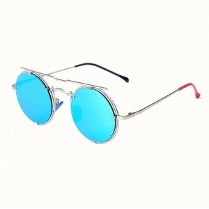 2020 New Arrivals Vintage UV400 Round Metal <b>Sunglasses</b> Steampunk <b>Sunglasses</b> - Product Image 3