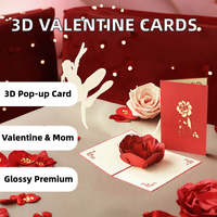 3D Pop-up-Karte Musikalische Liebesgrußkarte Lasergeschnittene Rosenkarte mit Soundeffekt für Hochzeit Valentinstag Muttertag Zubehör