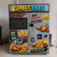 Iplaysmart Distributeur Automatique de Frites Commerciale en Acier Inoxydable, Machine à Frites Chaudes Automatique, Capacité 120 Pièces, Basé sur le Cloud