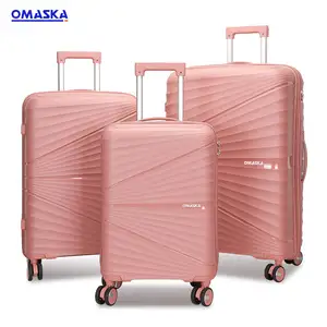 OMASKA wholesale PP 4 wheels 20 24 28 Inch Bags Cases Unisex Travel Luggage Bag Trolley Suitcase