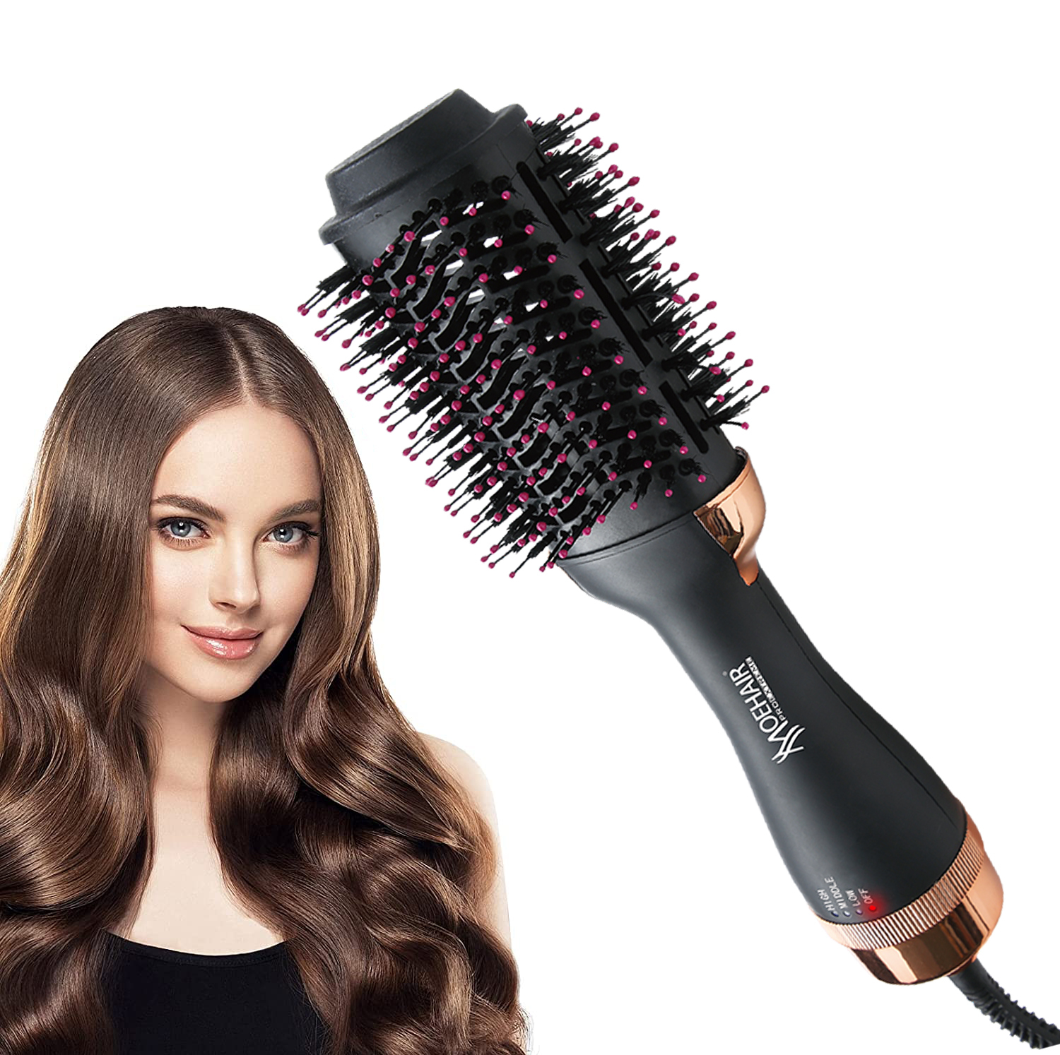 Hot Air Hair Dryer Styler & Volumizer 3 in 1 Brush For Hair Fast Drying Straightening And Curling Hair Dryer Brush