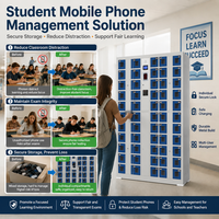 Casier intelligent étanche pour la recharge de téléphones avec compartiments personnalisables pour la gestion des téléphones portables des étudiants et les examens scolaires