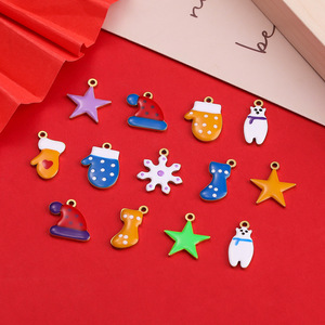Pendentif breloque en alliage de Noël, flocon de neige, gant, chapeau, accessoire de bijoux DIY, ornement suspendu pour décoration d'arbre - Product Image 2