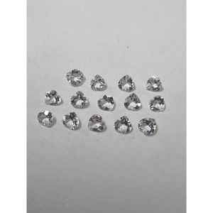 Topaze blanche en forme de cœur, 5 mm, pierre précieuse naturelle facettée, topaze blanche pour la fabrication de bijoux, fournisseur en gros - Product Image 5