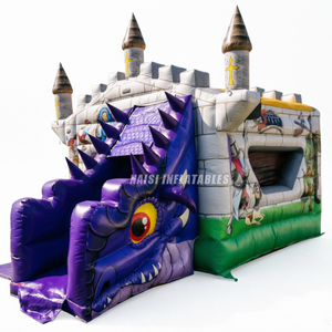 Château <span class=keywords><strong>gonflable</strong></span> commercial pour enfants, thème chevalier médiéval, avec toboggan, idéal pour la location - Product Image 3