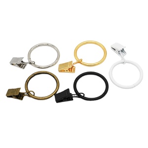 Accessoires pour tringle de fenêtre blanche : support, patère, œillets, crochet métallique, anneau de rideau de douche pour salle de bain, pince - Product Image 1