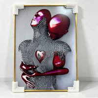 Décoration d'intérieur moderne de luxe, cadre photo en verre de porcelaine avec cristaux 5D, peinture murale en cristal d'animaux nordiques