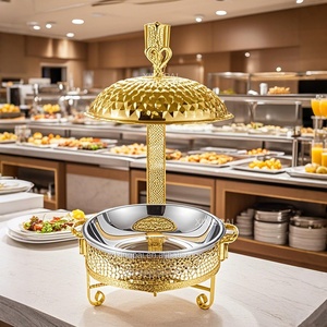 Xingpai nhà bếp Nhà hàng thép không gỉ chafed Hot Food Warmer <span class=keywords><strong>Set</strong></span> phục vụ nguồn cung cấp tự chọn 8L treo nắp chafing món ăn - Product Image 1