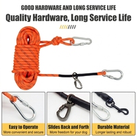 Câble de retenue pour chien de 30 m réfléchissant pour camping, système de guidage aérien pour chien, idéal pour la cour, le camping, l'entraînement et la course en extérieur