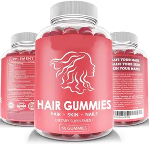 Private Label Haargroei Gummies Verbeteren Nagelgroei Goed Voor Huidverzorging Haar Vitaminen Gummy Bears Biologische Veganistische Gummy