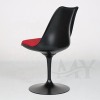Chaise de salle à manger moderne, fauteuil tulipe en fibre de verre, fauteuil de loisirs de bureau, rouge/gris, plastique ABS, chaises tulipe