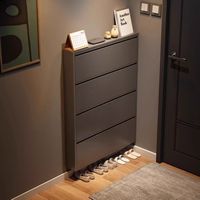 Meuble à chaussures étroit peu encombrant avec grand espace de rangement supérieur et grande capacité intérieure, idéal pour sandales et bottes, organisateur d'entrée de maison