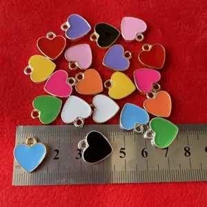 Классические эмалевые подвески в форме сердца, качественные подвески в форме сердца для изготовления ожерелья, браслетов, ювелирных изделий