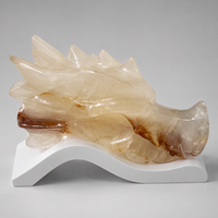 Crânes de dragon en quartz naturel sculptés à la main, tailles personnalisées, pierres précieuses de guérison, figurine DIY, décoration intérieure