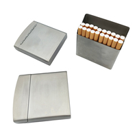 Étui à cigarettes en stock, grande capacité avec clip à ressort, séparateur interne, finition brossée, boîte de rangement de poche
