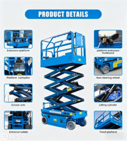 Plateforme élévatrice à ciseaux électrique robuste professionnelle mobile 10m, élévateur à ciseaux pour marchandises stationnaire