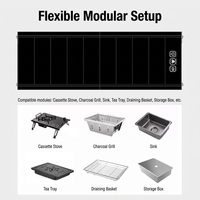 Table de camping pliable moderne et réglable en alliage d'aluminium, rectangulaire, pour pique-nique, barbecue et activités tactiques en extérieur