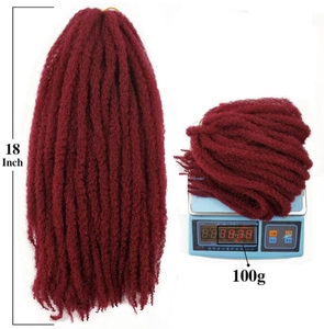 Cheveux synthétiques Afro Kinky Curly pour tresses au crochet, 18 pouces, style Marley Twist, extensions capillaires pour femmes noires - Product Image 3