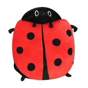 עיצוב פופולרי ענק ladybug רך plush לזרוק הכרית מותאם אישית בגודל גדול ללבישה מעטפת ממולא צעצוע עם קפוצ 'ון