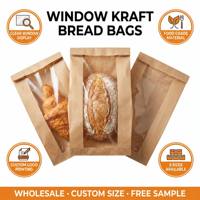 Sacs en papier kraft pour pain de mie et boulangerie, résistants à l'huile, auto-scellants, pour pain de mie tranché et pain artisanal, logo et tailles personnalisables disponibles