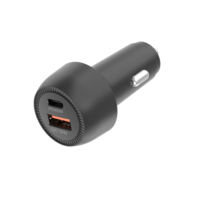 Chargeur de voiture 63W PD 45W Type-C QC 3.0 double port à charge rapide, compatible CE FCC RoHS UL2089, ignifuge, OTP, compatible ordinateur portable, fibre de carbone