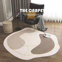 INS Style tapis rond Simple rayé en peluche tapis coussin canapé loisirs chaise chambre bord tapis