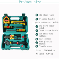 Juego de Herramientas Manuales de Plástico de 8 Piezas a Precio de Mayoreo, para Uso Doméstico, Kit de Herramientas Manuales para el Hogar