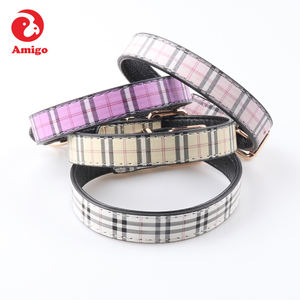 <span class=keywords><strong>Collar</strong></span> para perro con hebilla de metal, Gargantilla de cuero sintético con logotipo personalizado, pequeño o mediano, para mascotas, venta al por mayor, Amigo - Product Image 1