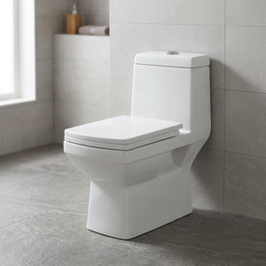 WC moderne carré en céramique à deux pièces, cuvette de toilette EWC, toilette à poser au sol, commode de salle de bain, articles sanitaires - Product Image 6