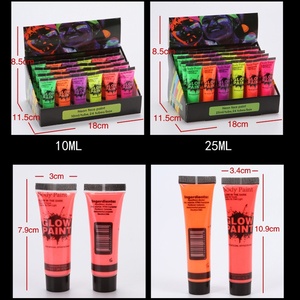 ขายตรงจากโรงงาน สีเพ้นท์หน้าและผิวกายเรืองแสง UV ขนาด 25 มล. เรืองแสงในที่มืด เหมาะสำหรับใช้กับสีน้ำ - Product Image 2