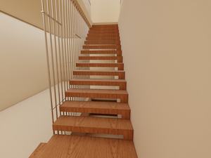 Escaliers en bois en spirale intérieurs solides CBMmart, marches en bois flottantes, marches en bois pour villa - Product Image 3